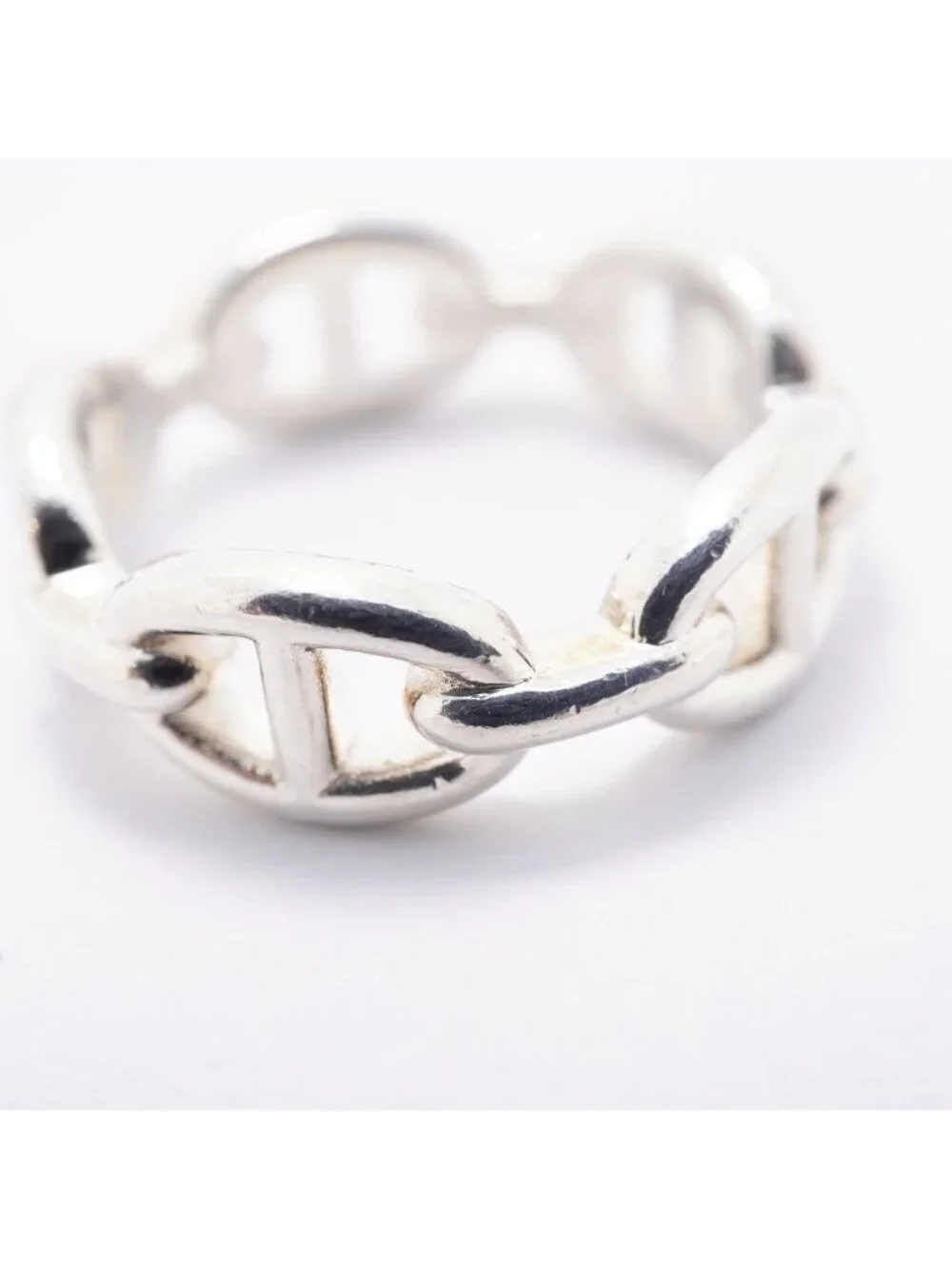 Hermes Ring Enchainee Chaine D'ancre 925 Sterling Silver